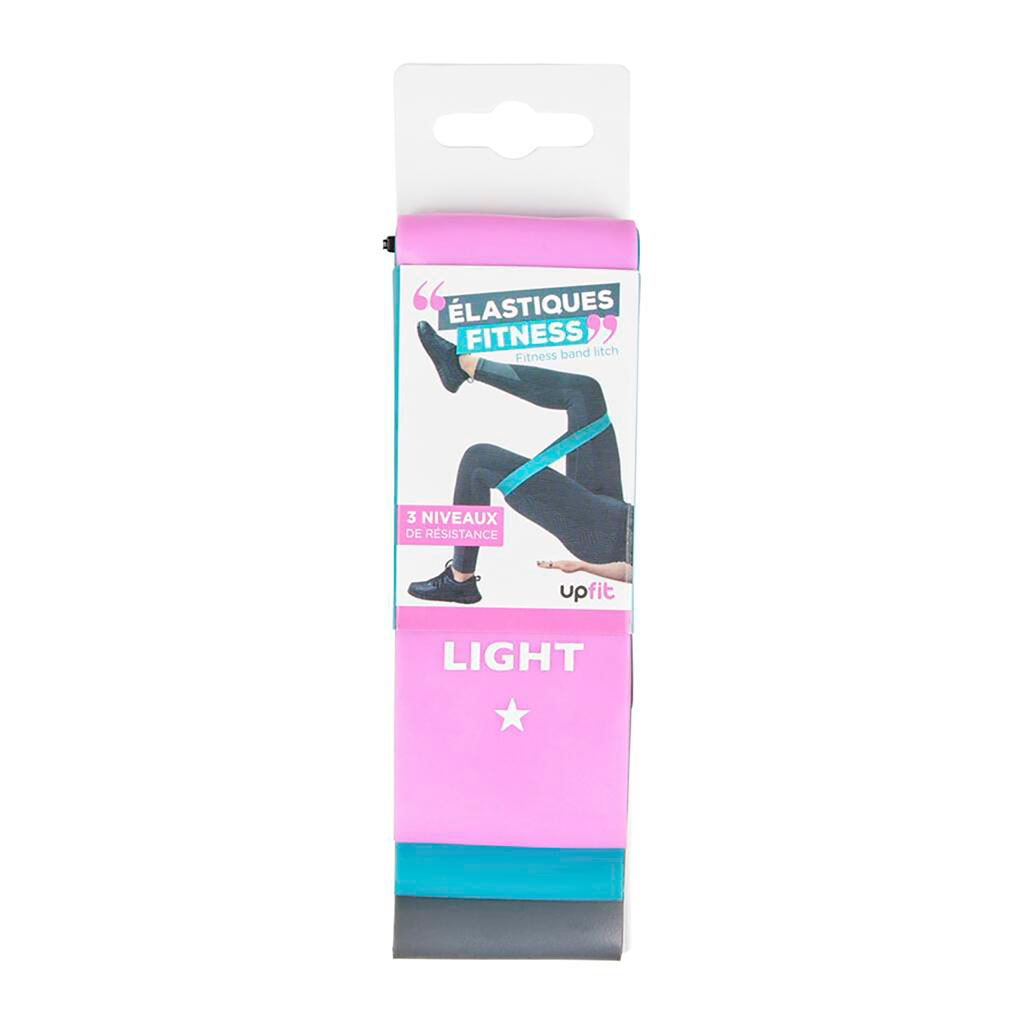 Lot de 3 élastiques de fitness 3 niveaux de résistance L50cm