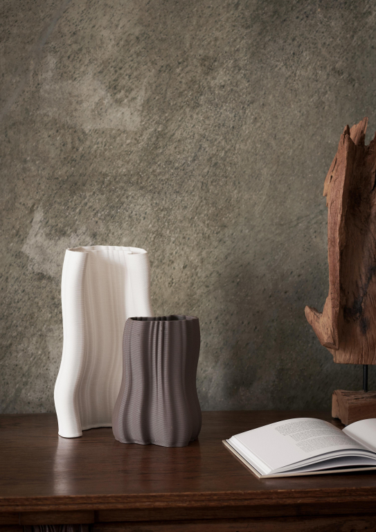 Ferm Living Moire vaas H30 off white
