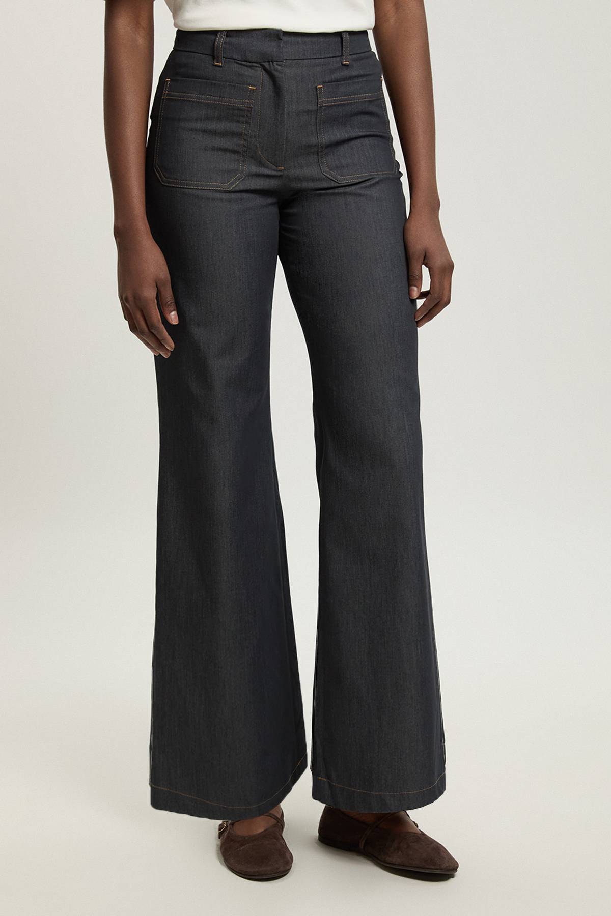 KarenMillen Pantalon Droit En Denim Tailleur Petite