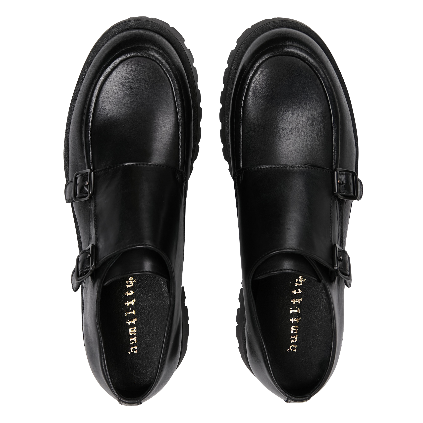 Derbies à semelle crantée en cuir | Noir