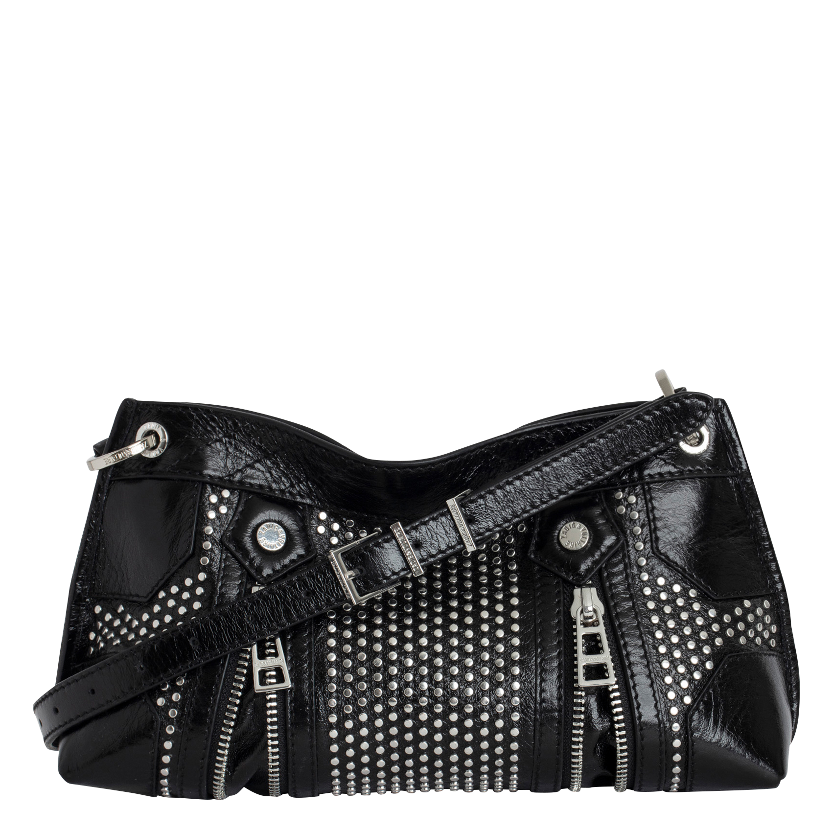 SUNNY MOOD - Sac bandoulière en cuir vernis | Noir