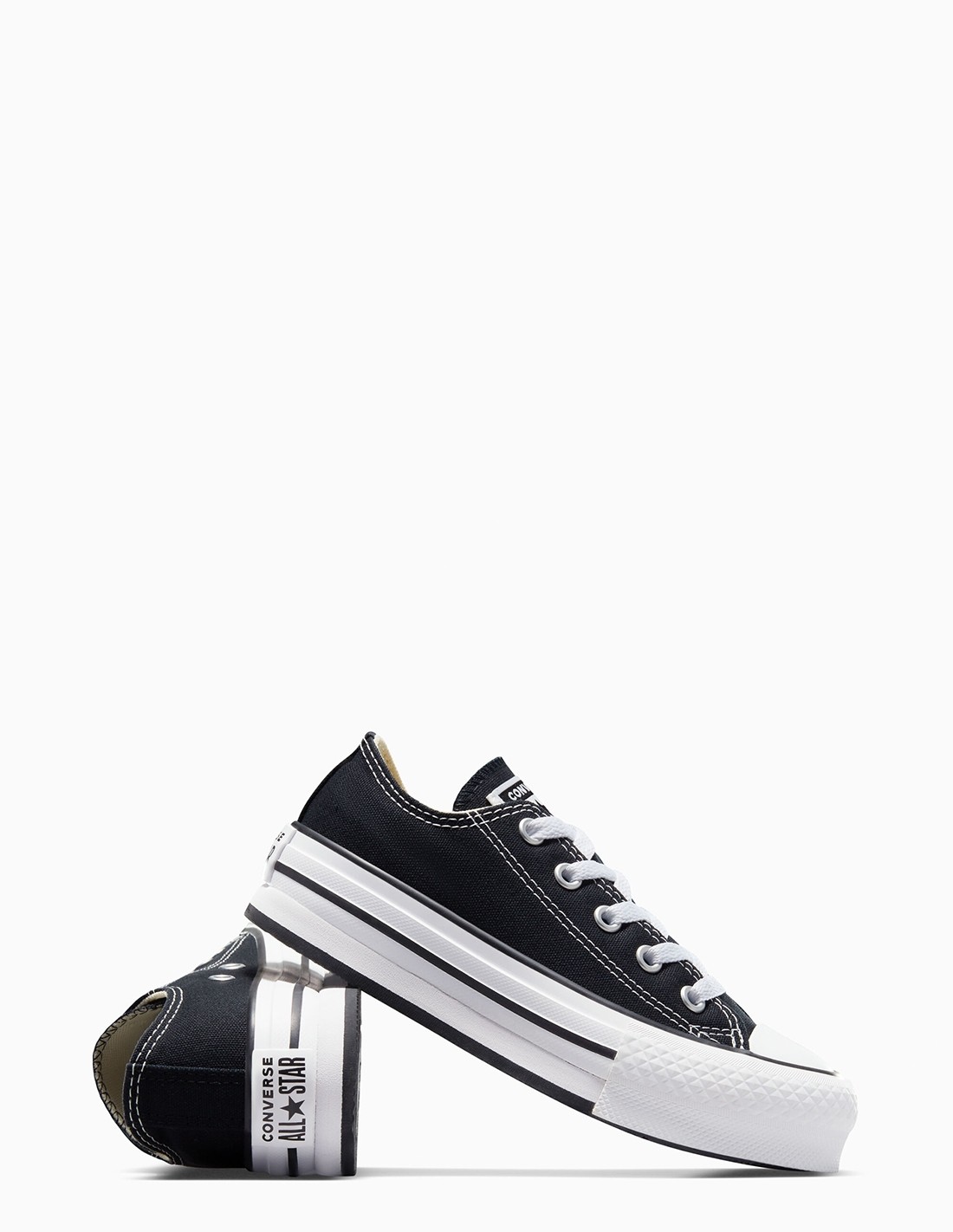 converse Sneakers compensées enfant ctas eva lift ox noir
