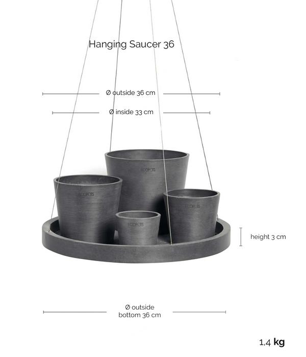 Ecopots Kunststoff-Untersetzer hängend, rund,