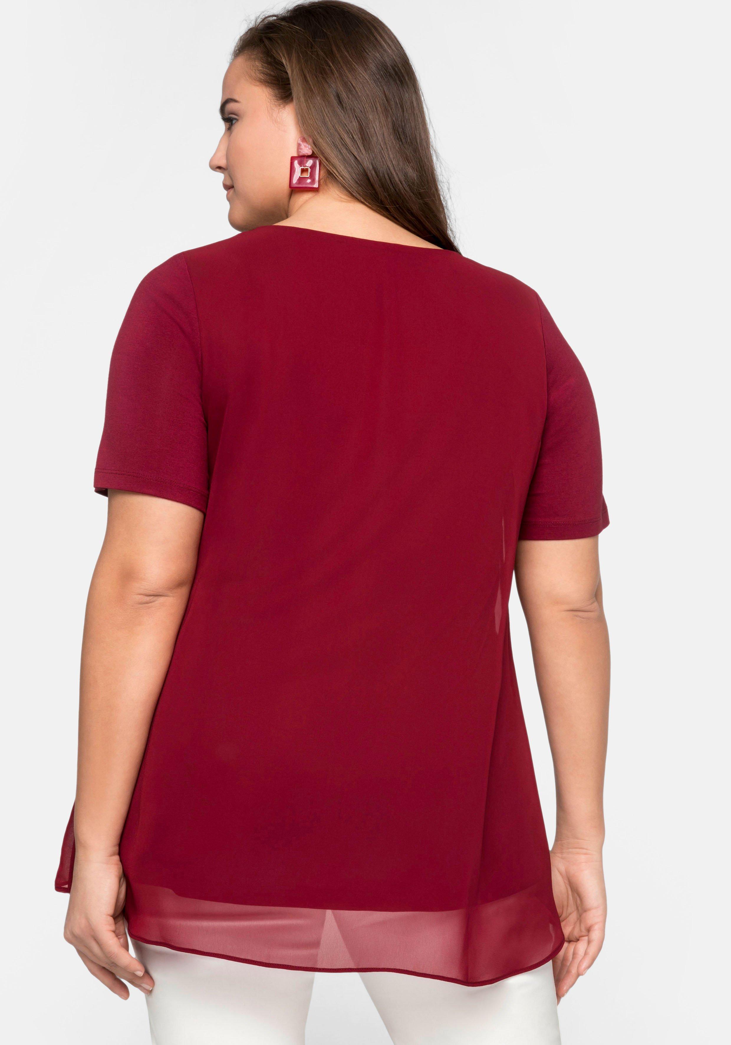 Blusenshirt mit gelegten Falten, im Lagenlook