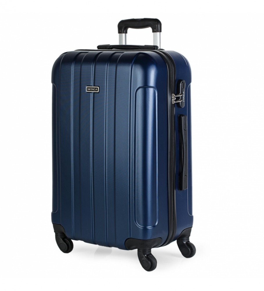 Mala rígida ITACA com 4 rodas 771160 Azul Marinho - 63x42x24cm -