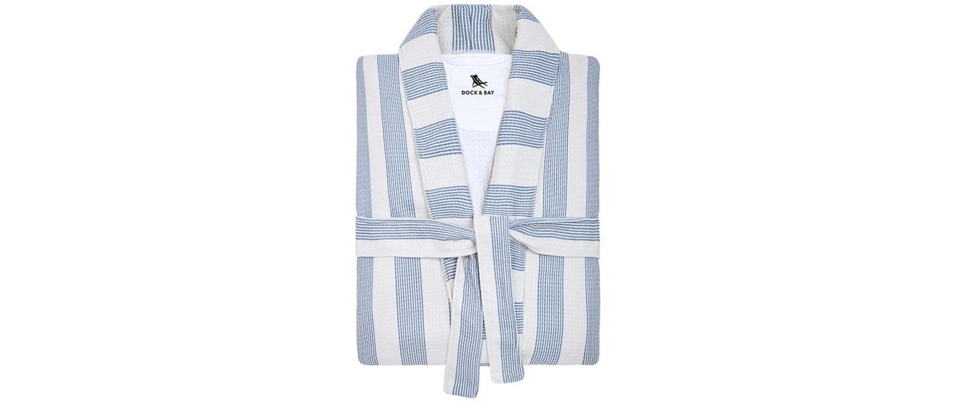 Bademantel Waffle Storm Cloud Blau/WeissSchnell trocknender Bademantel