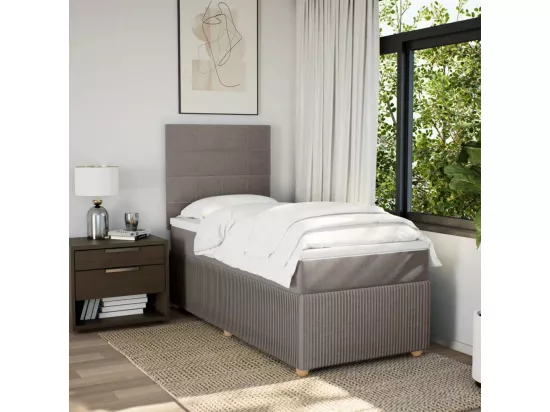 Sommier à lattes de lit avec matelas Taupe 90x190 cm Tissu