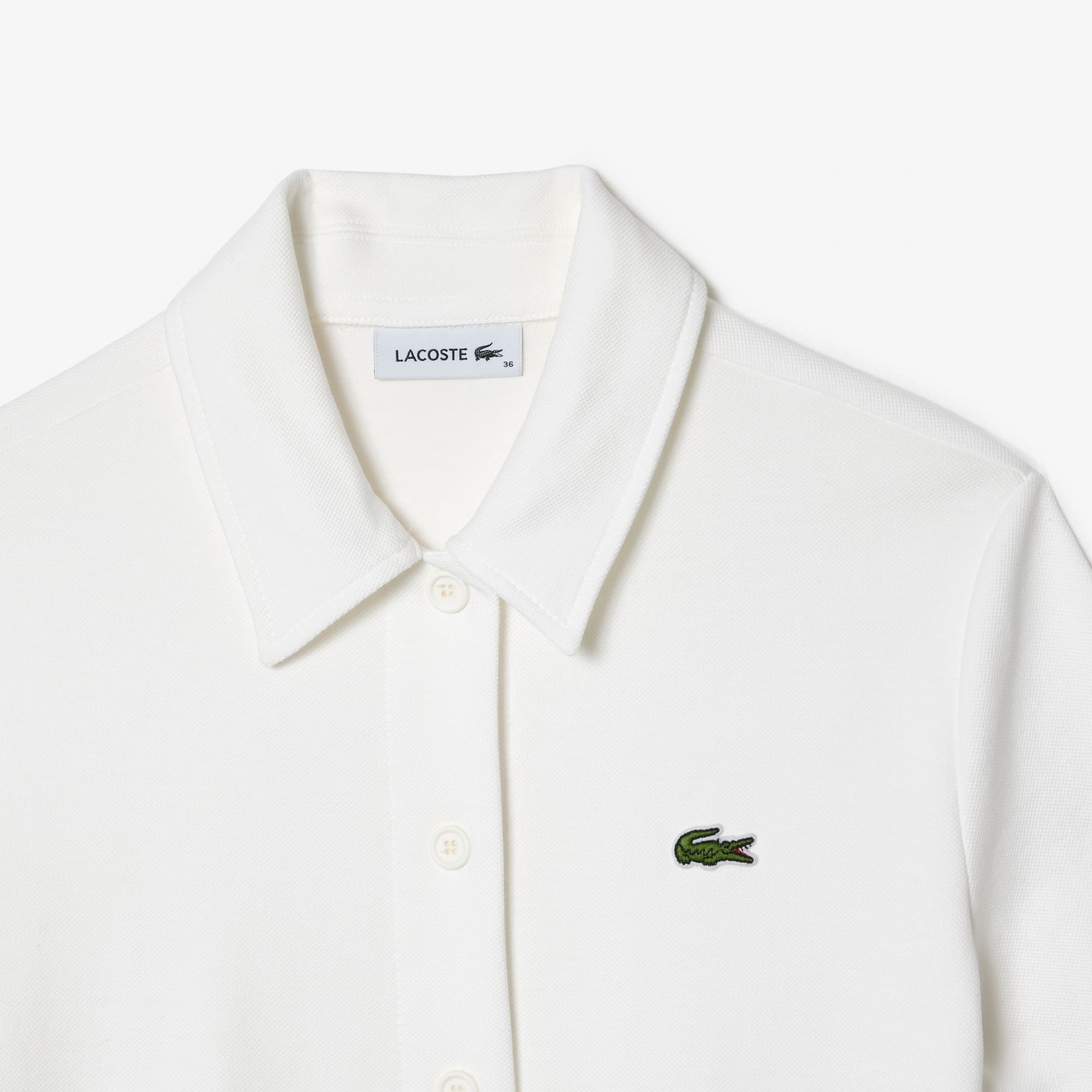 Robe polo boutonnée femme Lacoste en coton biologique Robes & Jupes - Blanc - Lacoste - Femme