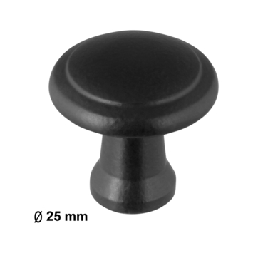 Knop Kay zwart 25mm