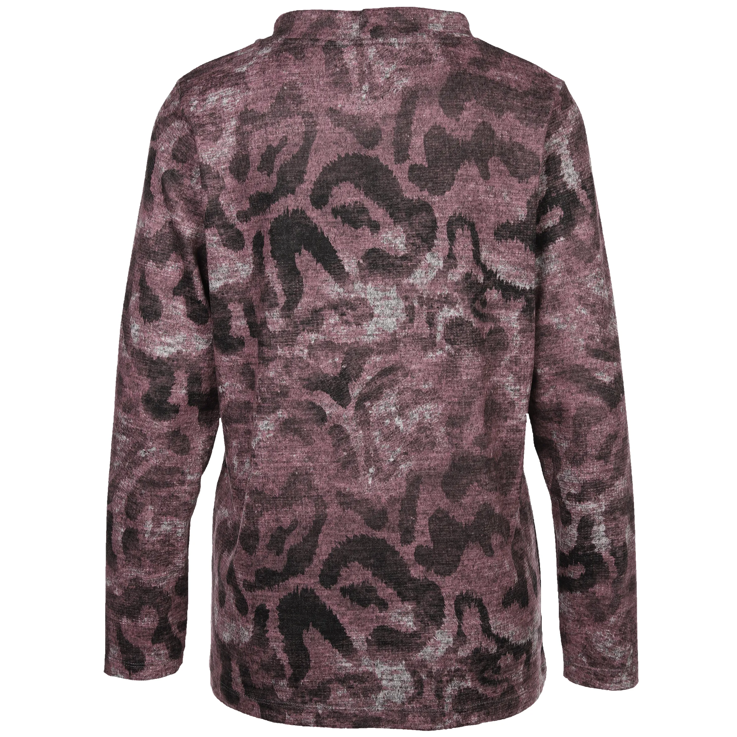 Damen Flauschshirt mit kleinem Stehkragen