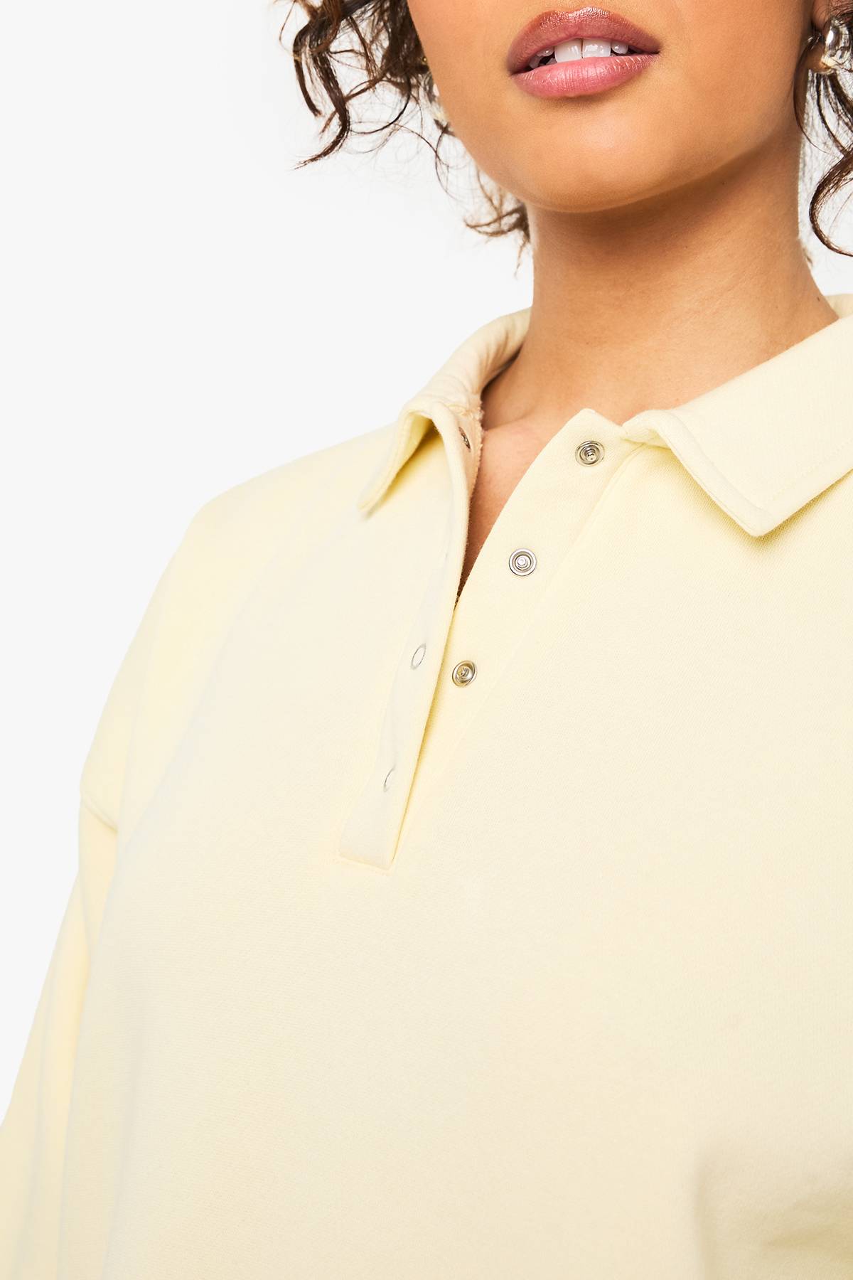 boohoo Long Sleeve Collared Sweat Dress