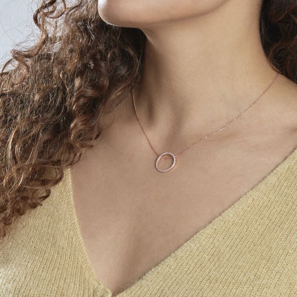 Collier Alysone Argent Rose Oxyde De Zirconium
