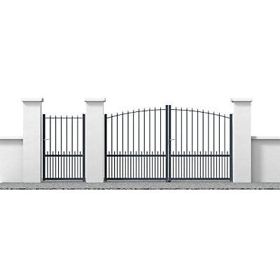 Portail Jardimat aluminium Landas gris 7016 - 300 x h.160 cm