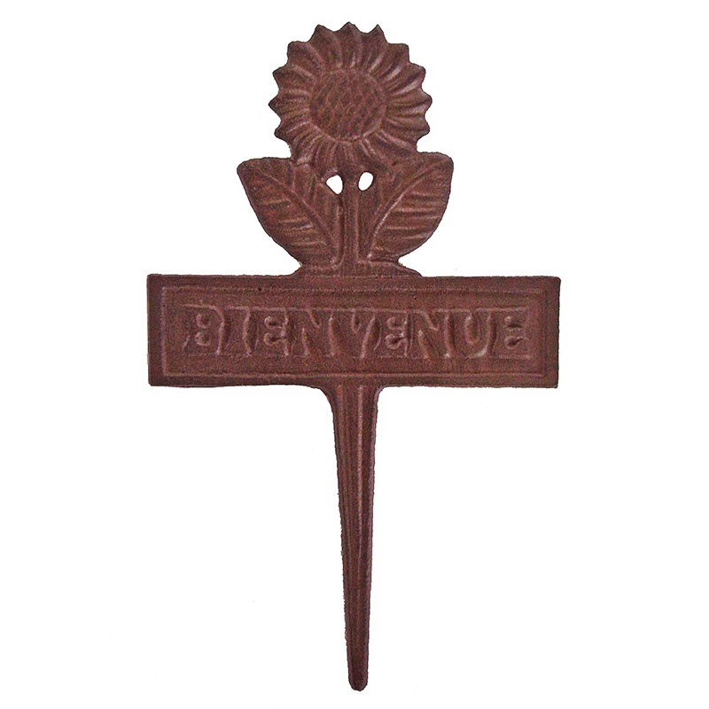 Pique jardin fonte bienvenue 30x19cm
