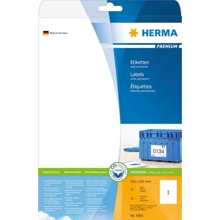 HERMA Etiketten Premium, weiß, 210 x 297mm, 25 Stück