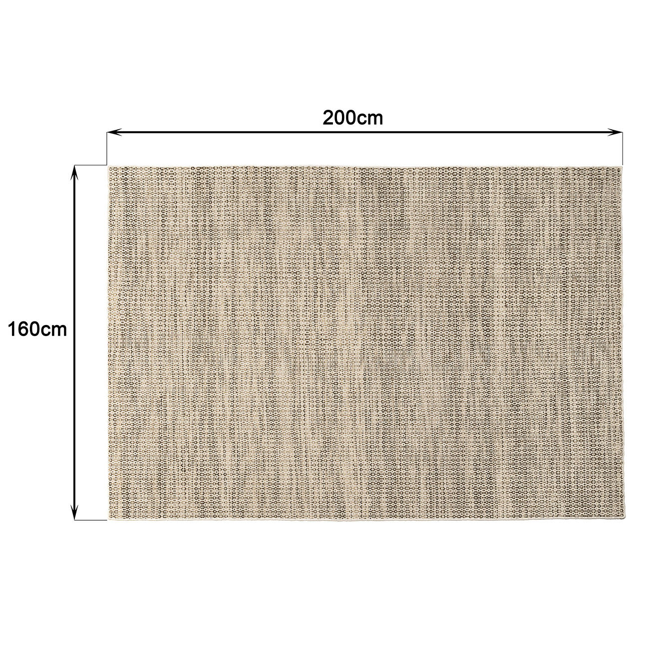 Macabane Tapis en Laine tissée Quentin blanc/kaki - 230x160 cm