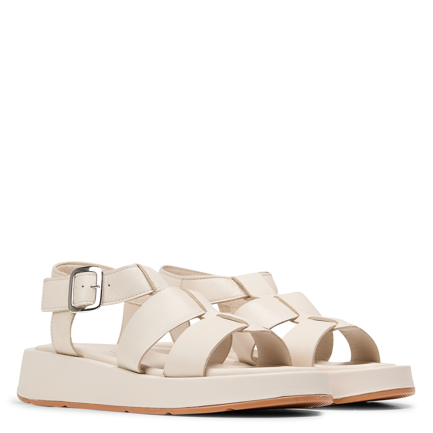 BILLIE - Sandales à plateforme en cuir | Blanc