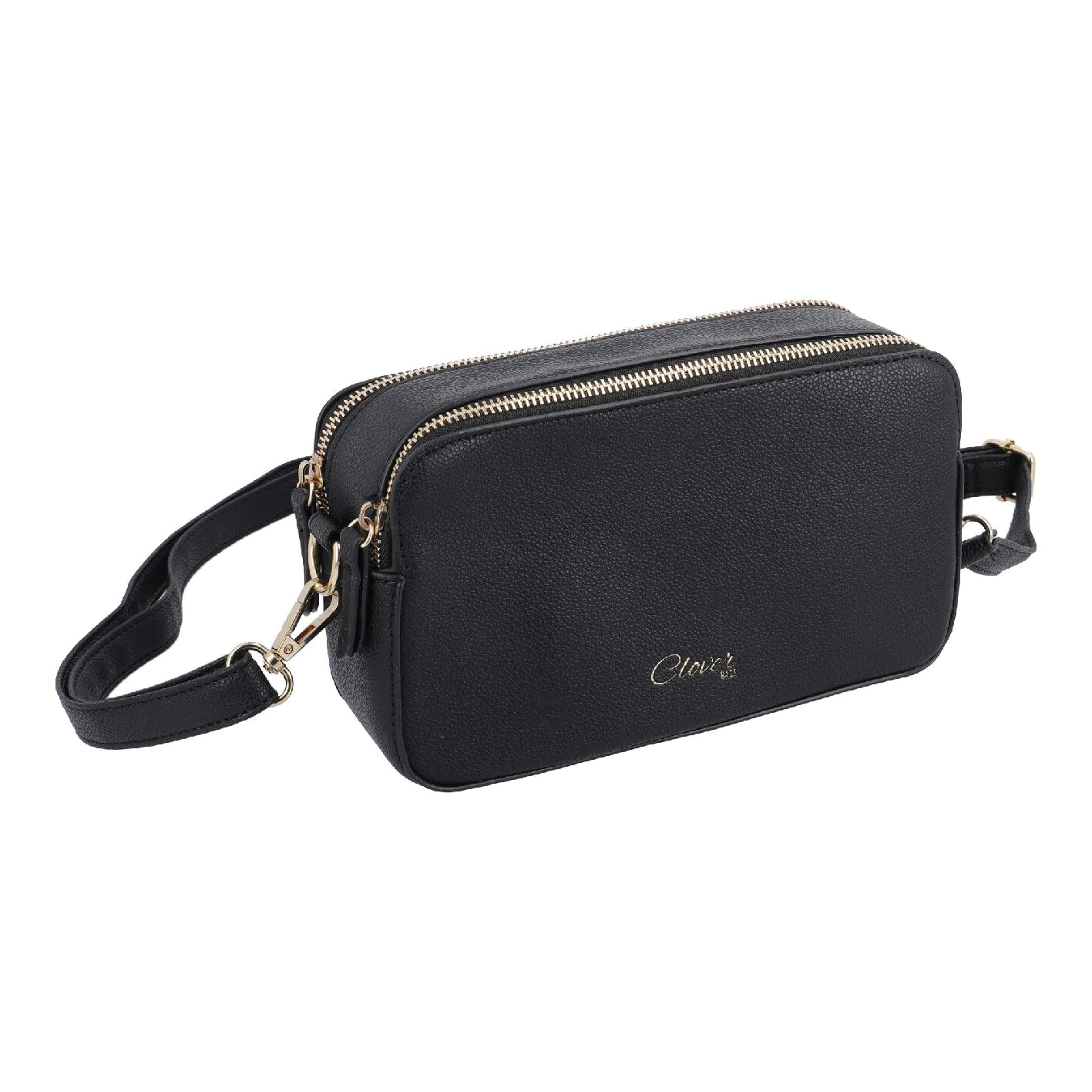 Tasche Crossbody, 2 Riemen, schwarz