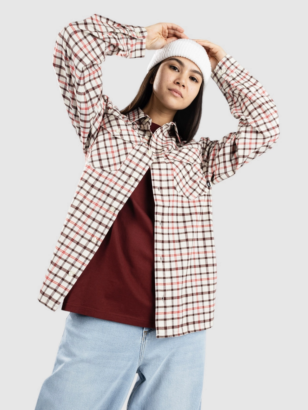 Nike SB Flnl Wvn Button Up Shirt coconut milk/light bone