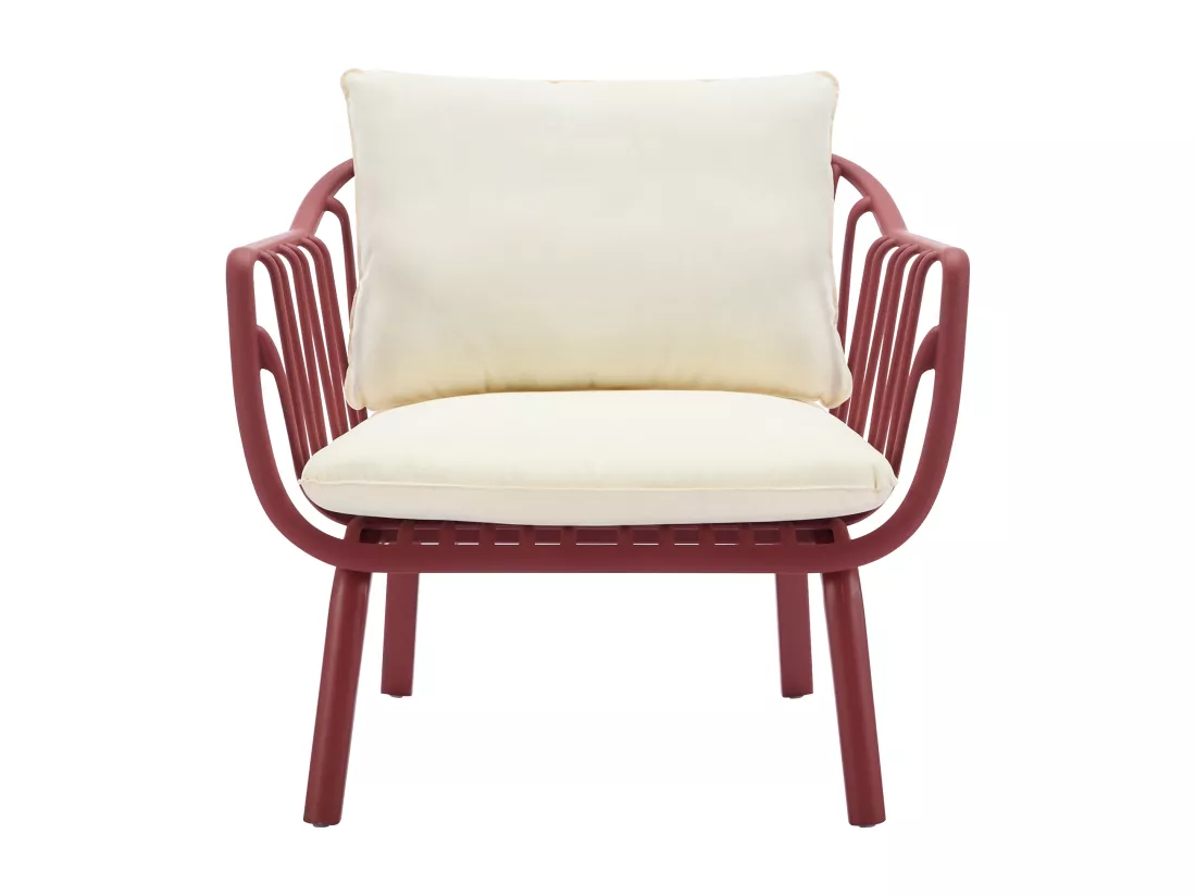 Salon de jardin en polypropylène et métal : un canapé 2 places, 2 fauteuils et 2 tables basses - Bordeaux - LOYNA de MYLIA