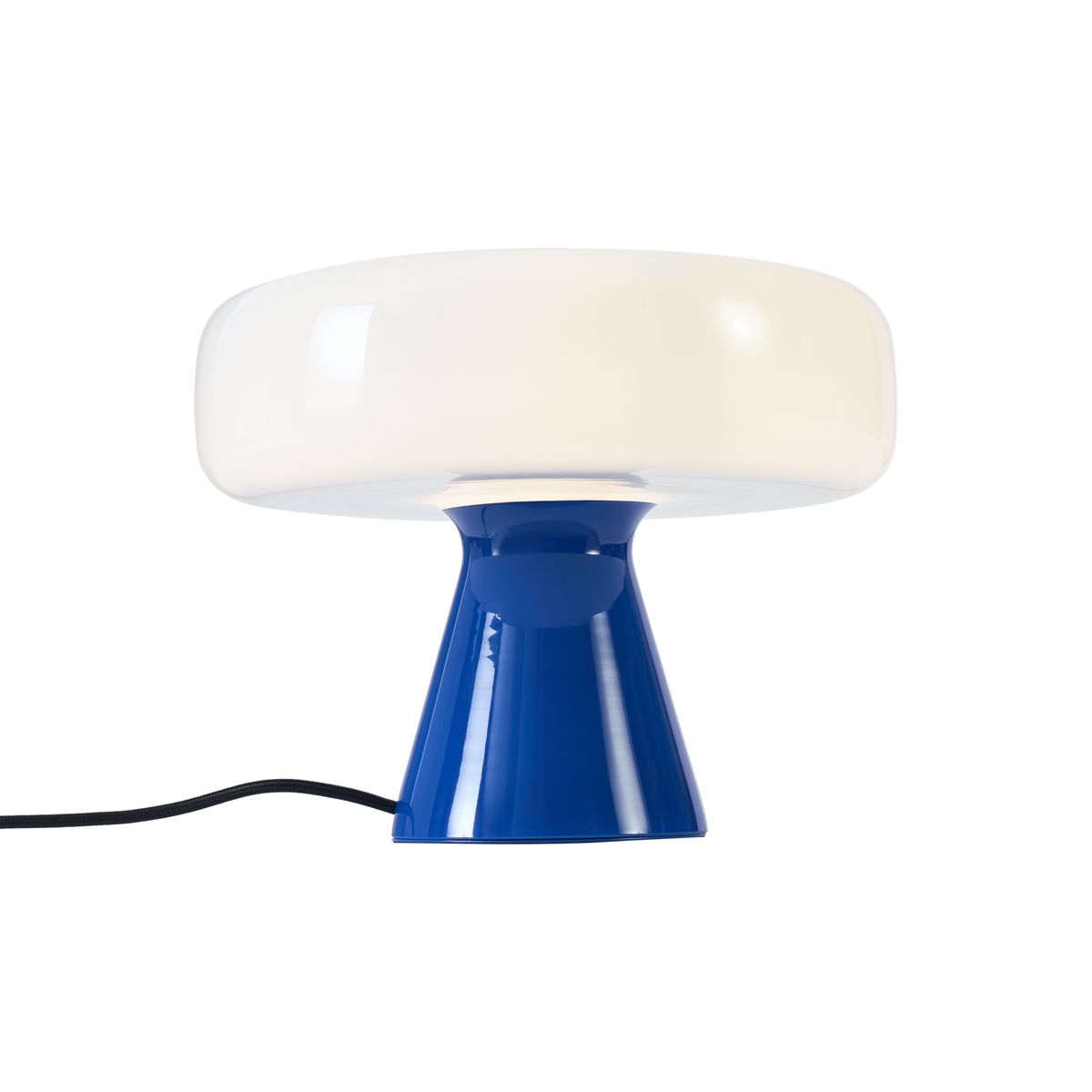 Retro tafellamp blauw met wit - Knop