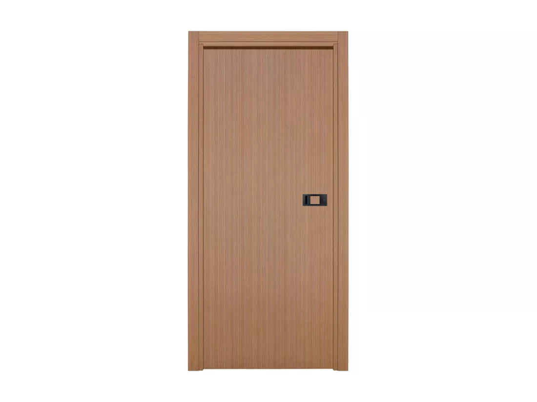 Bloc-porte pose fin de chantier collection Premium Miro avec poignée Exclusive noire, H.204 x l.63 cm, aspect chêne gris, réversible