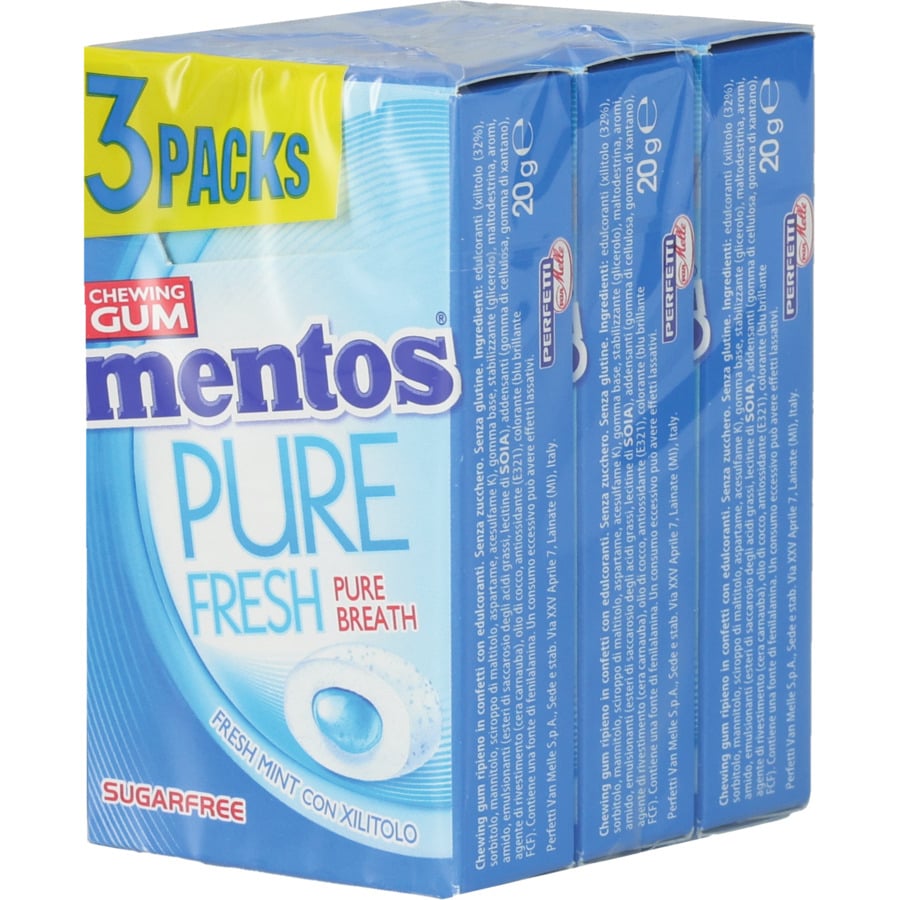 Mentos pure fresh spearmint 3 x 20 g