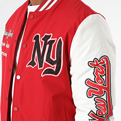 Veste Teddy Rouge Blanc