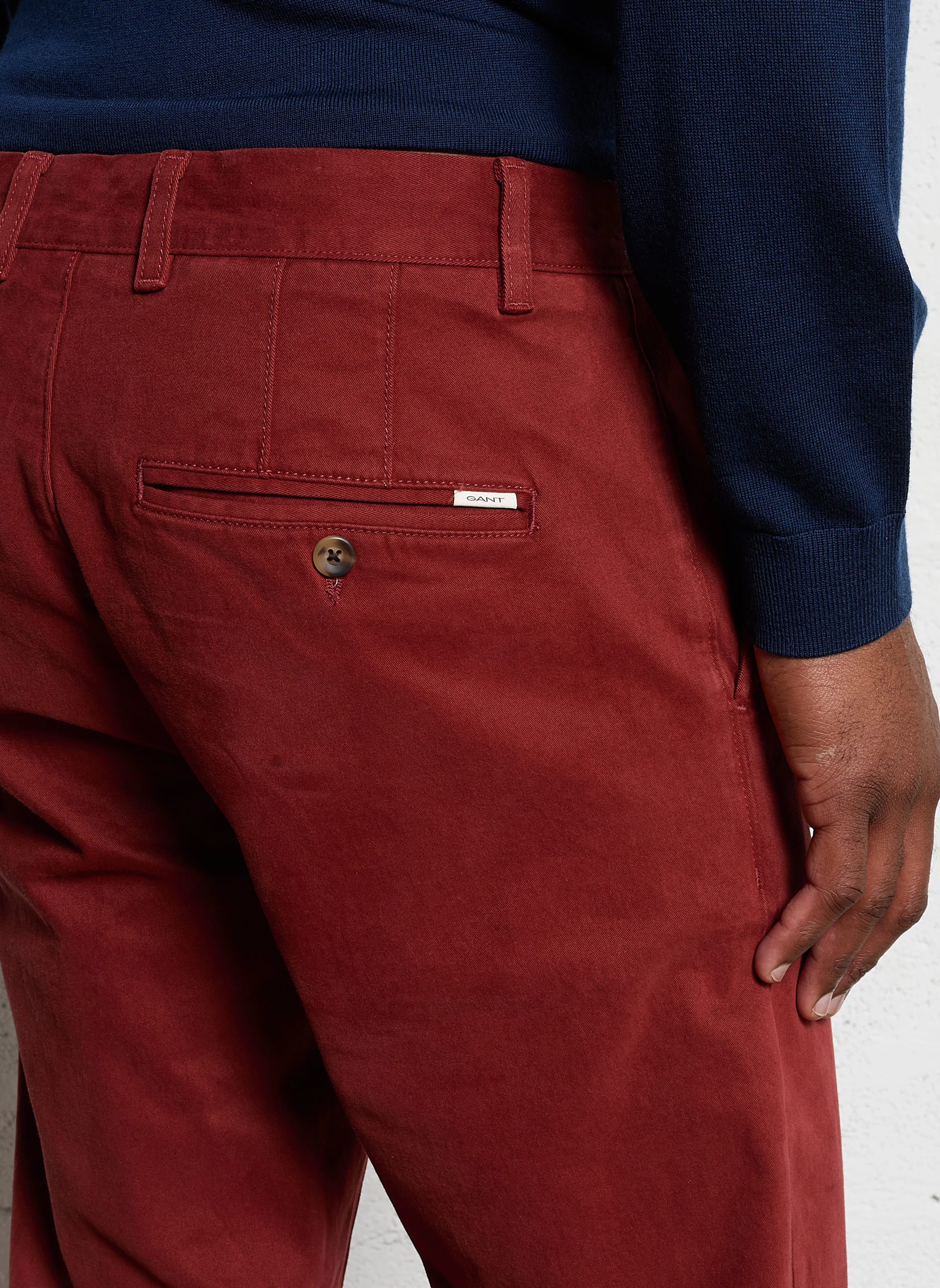 Pantalon slim en coton mélangé | Rouge