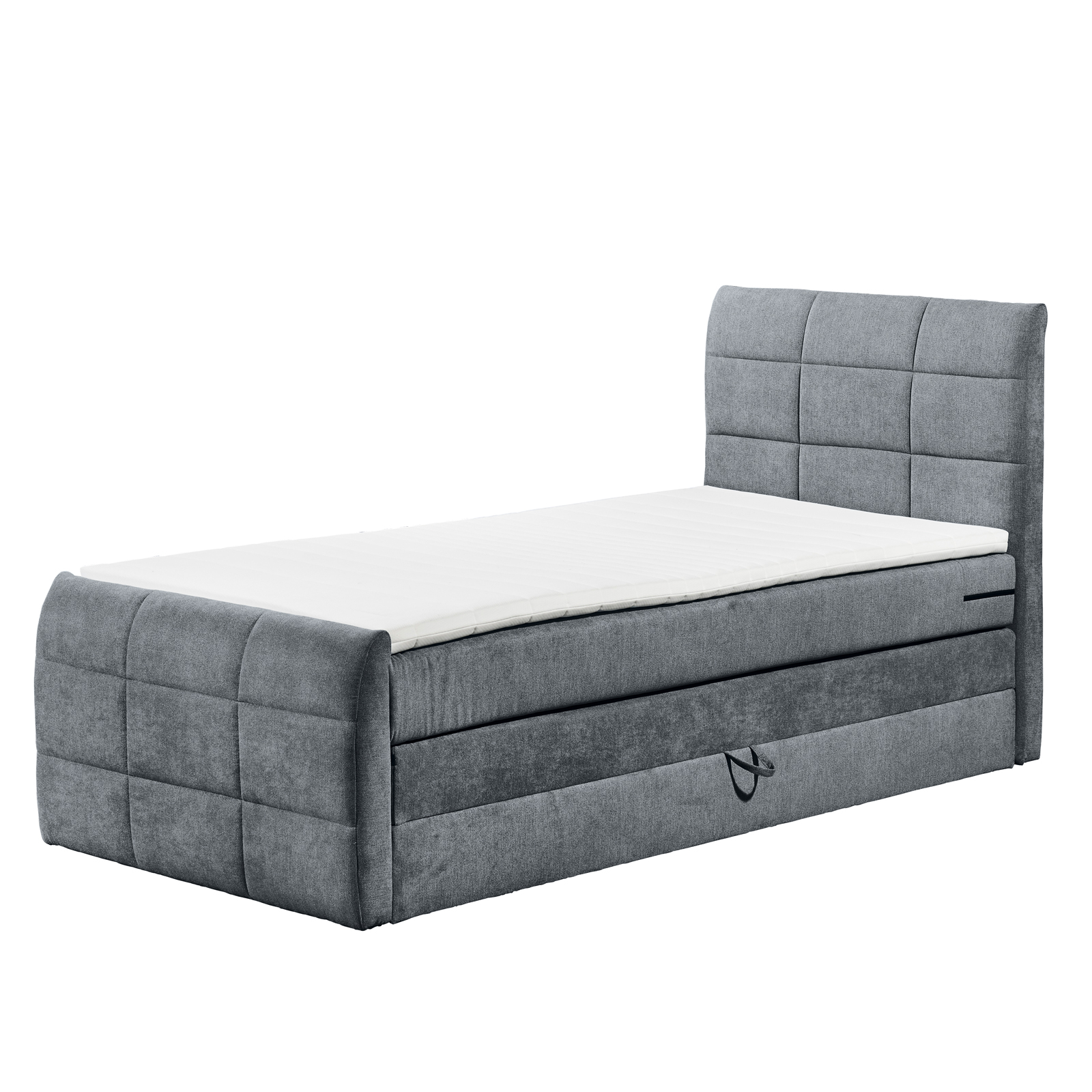 Boxspringbett - anthrazit - H2 - 100x200 cm