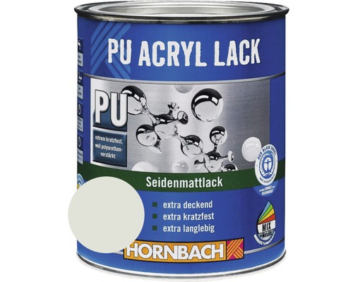 HORNBACH Kleurverf PU Acryllak satijnglans RAL 7035 lichtgrijs 750 ml