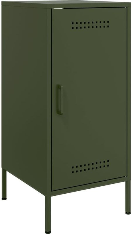 vidaXL - Dressoir - Olijfgroen - Staal - 36x39x79 cm