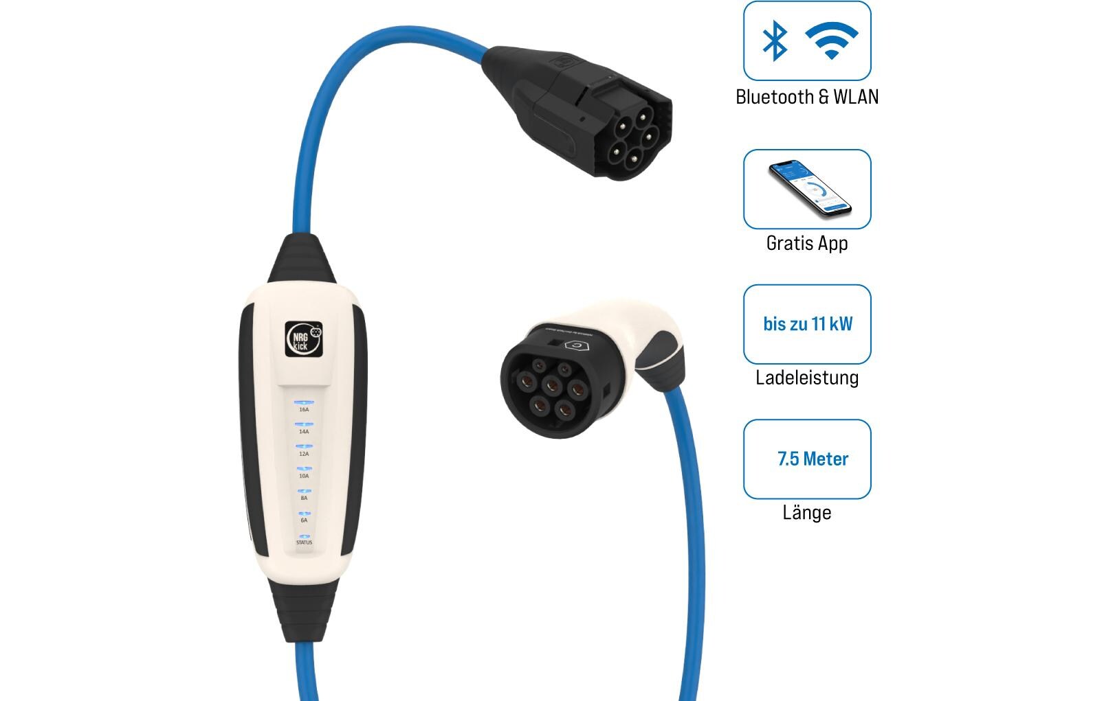 Mobile Ladestation Pure 16A 7.5m<br>Die intelligente Ladeeinheit
