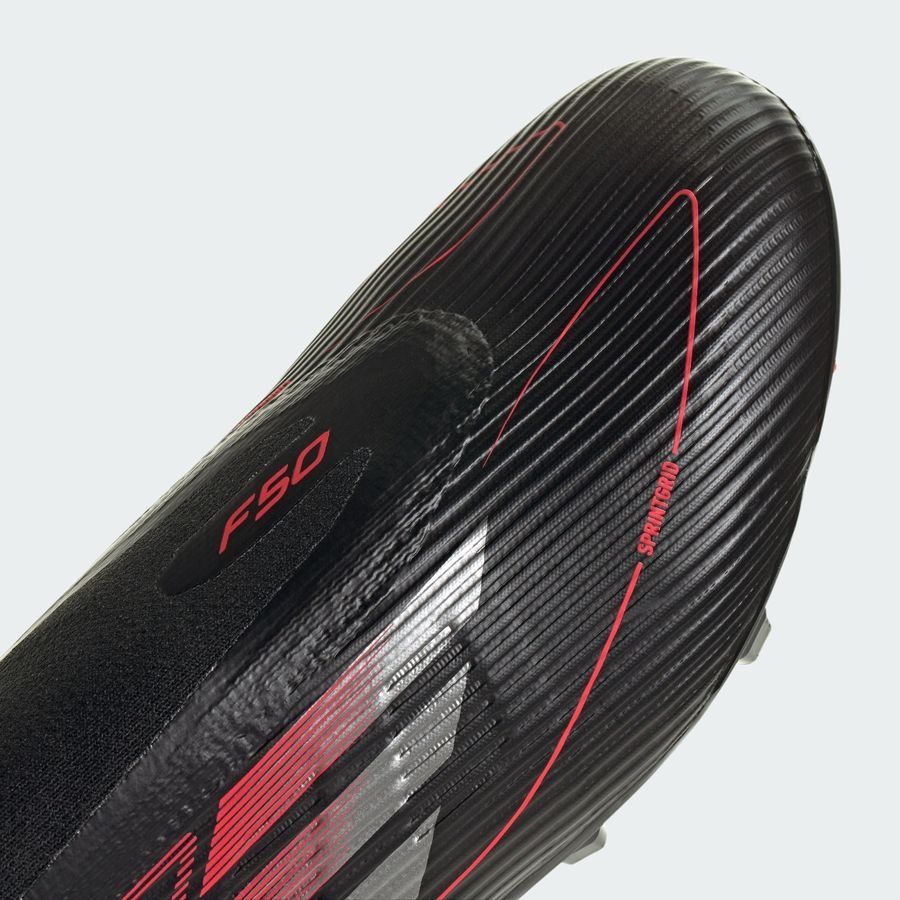 adidas F50 League Laceless FG/AG Stealth Victory - Noir/Argenté/Lucid Red