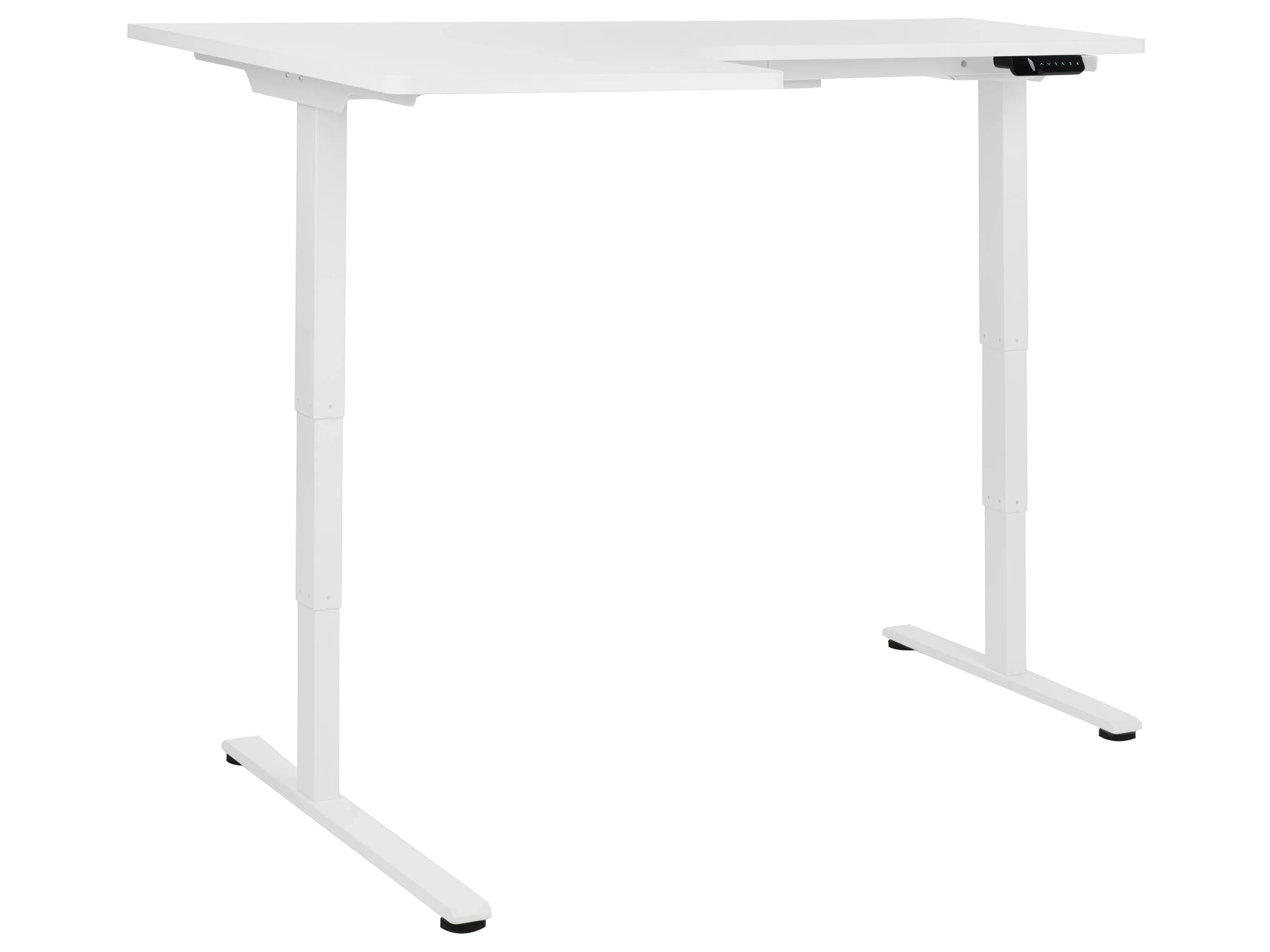 Elektrisch verstelbaar hoekbureau DESTINES Wit 160 cm 109 cm linkszijdig
