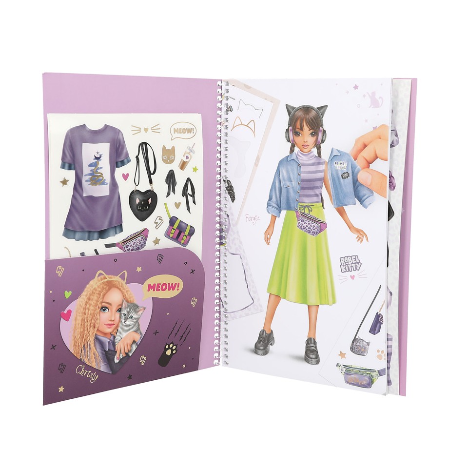 TOPModel - Dress Me Up Stickersbog stor - REBEL KITTY