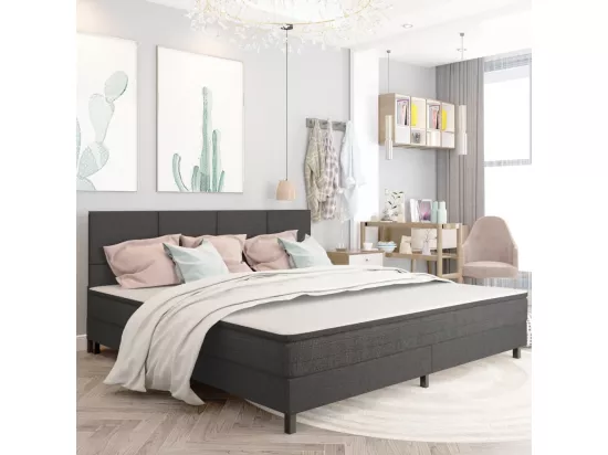 Sommier tapissier Gris foncé Tissu 200x200 cm