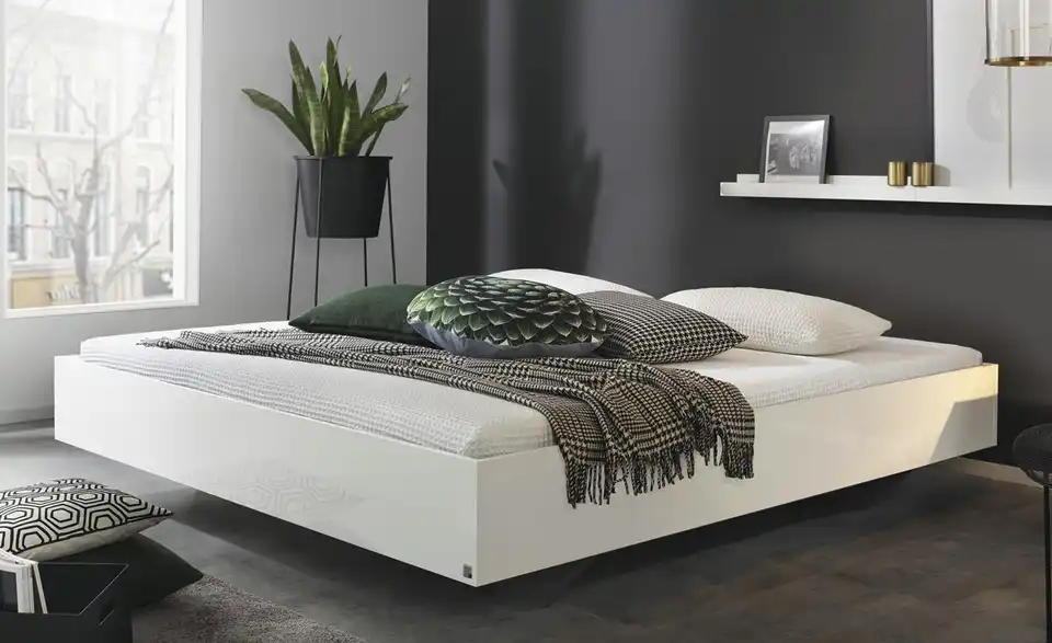 Futonbett Phoenix Weiß, Hochglanz 180 cm