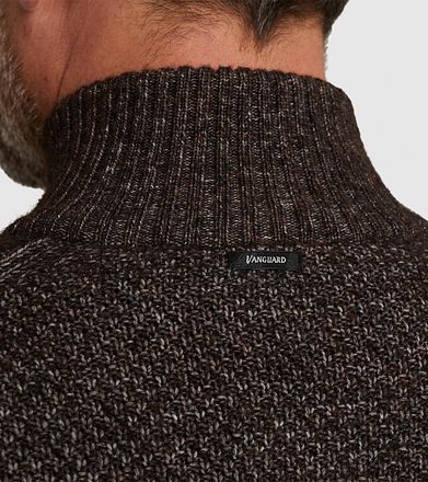 Vanguard Trui Half Zip Wol Bruin VKW2310312-8080 kopen