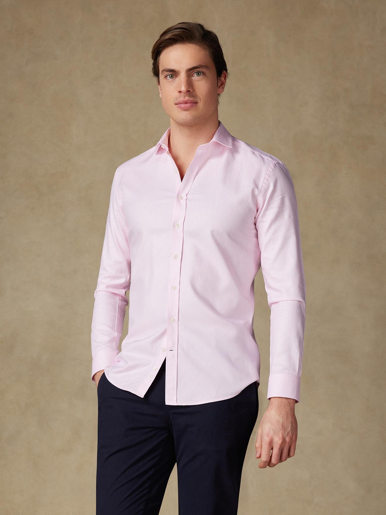 Chemise cintrée en chevron rose