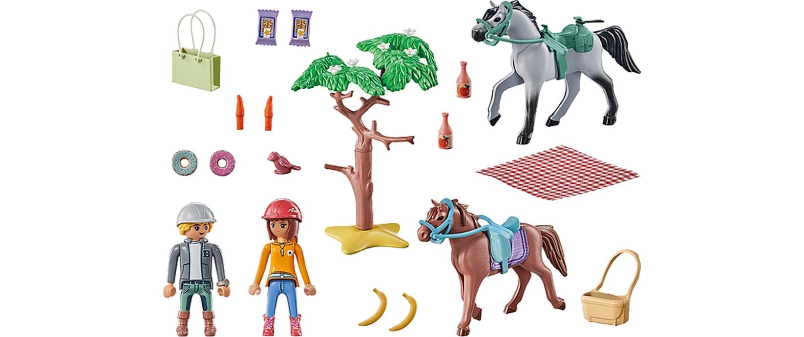 Horses of Waterfall Reitausflug an den Strand 71470Nachhaltiges Pferde-Spielset mit Amelia und Ben