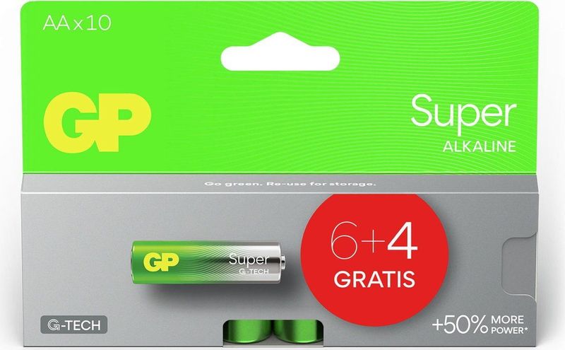 GP - Super Alkaline - Batterijen - 1,5V - AA - 10 Stuks
