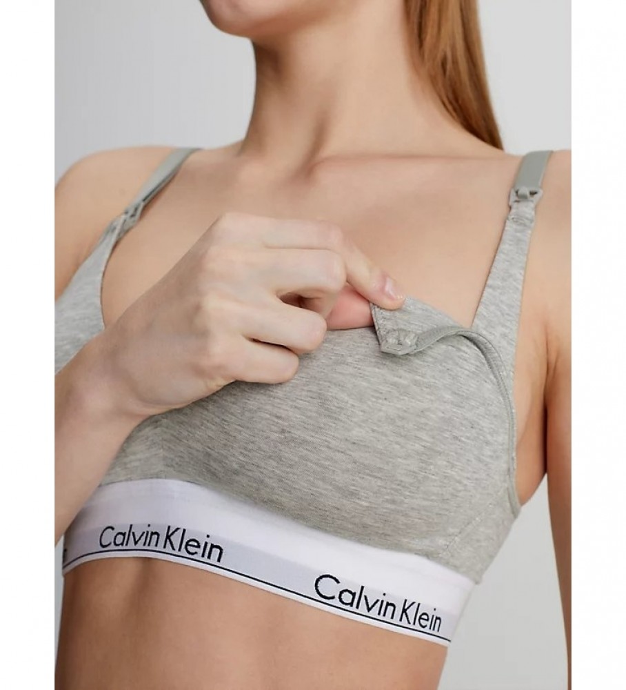 Sutiã de amamentação Calvin Klein Modern Cotton, cinza