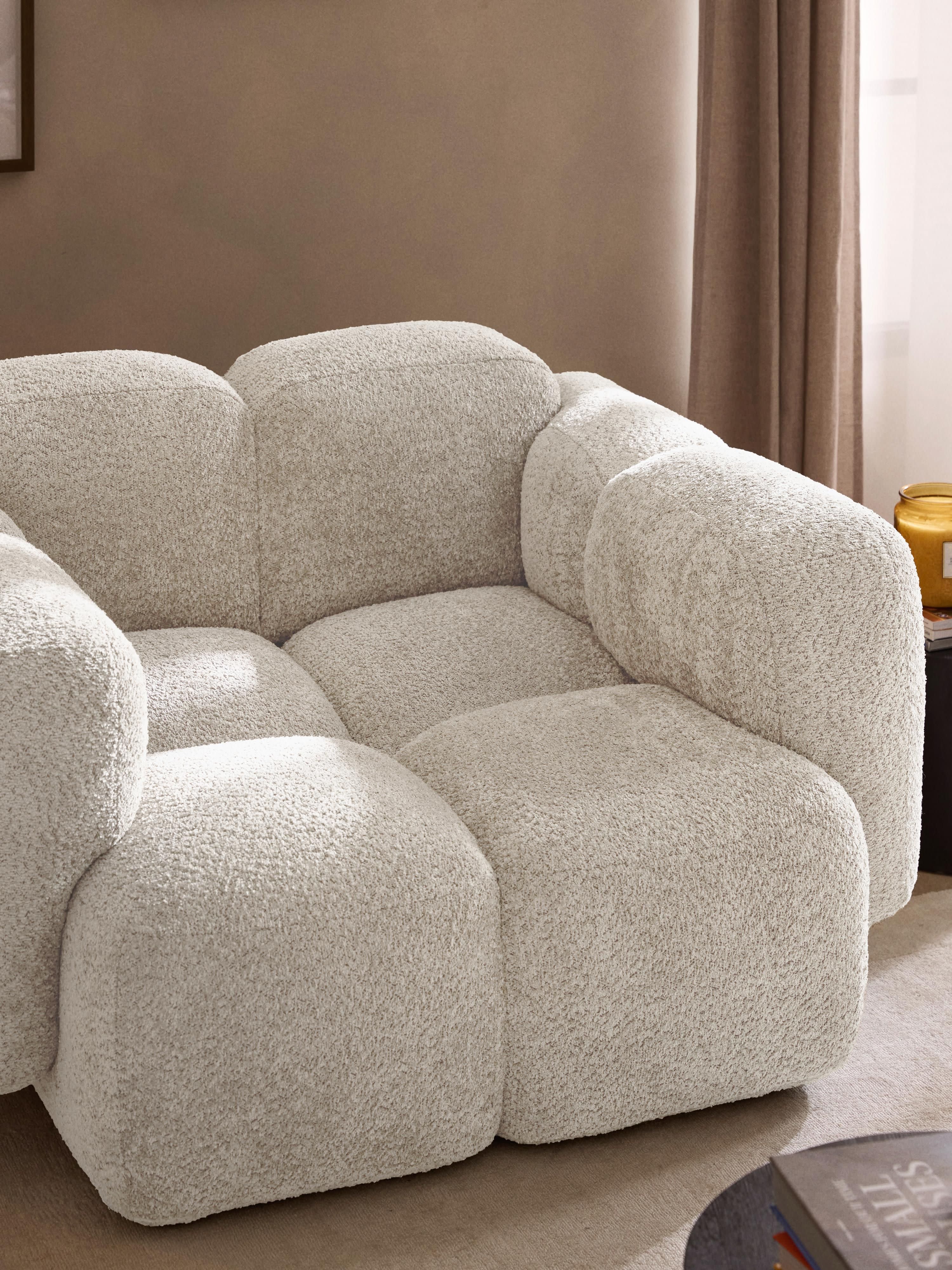 Loungefauteuil Tayla van teddy bouclé