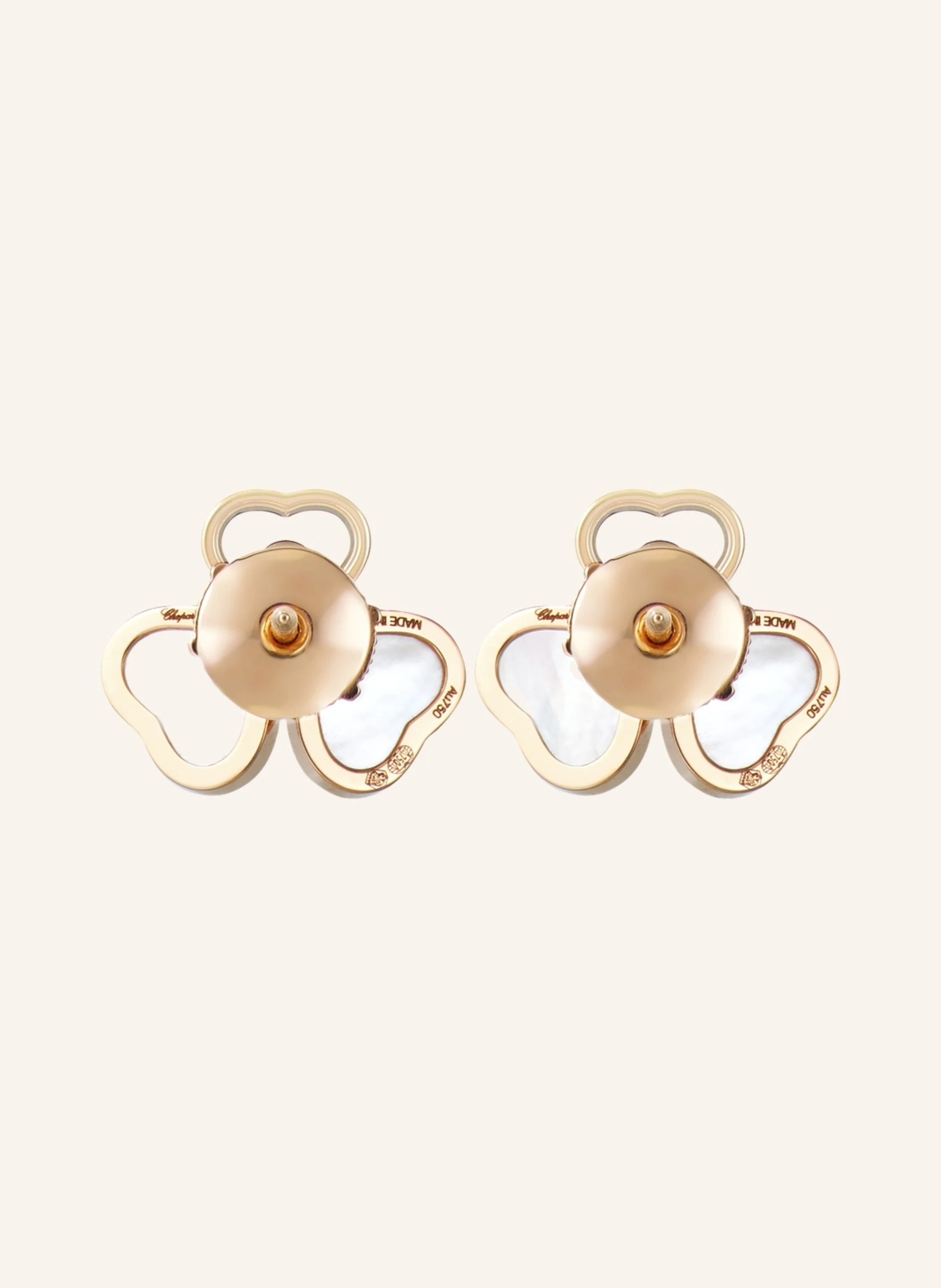 Chopard Ohrring HAPPY HEARTS WINGS Ohrringe aus 18 Karat Roségold, Diamanten und Perlmutt