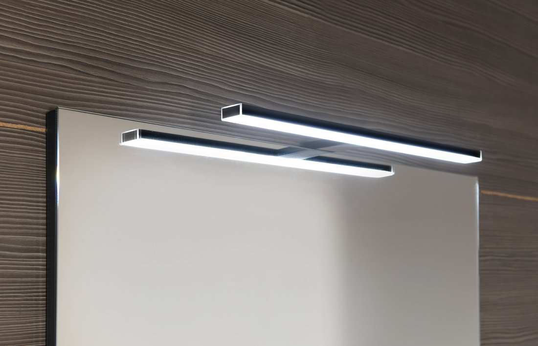 Sapho Erupta spiegel met planchet en LED-verlichting 80x80x12cm mat zwart
