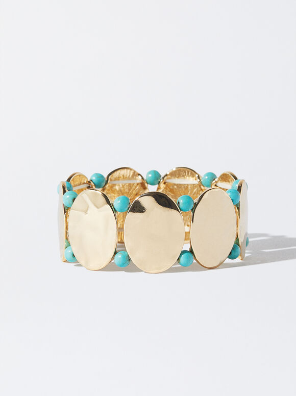 Pulseira elástica com pedra - Azul