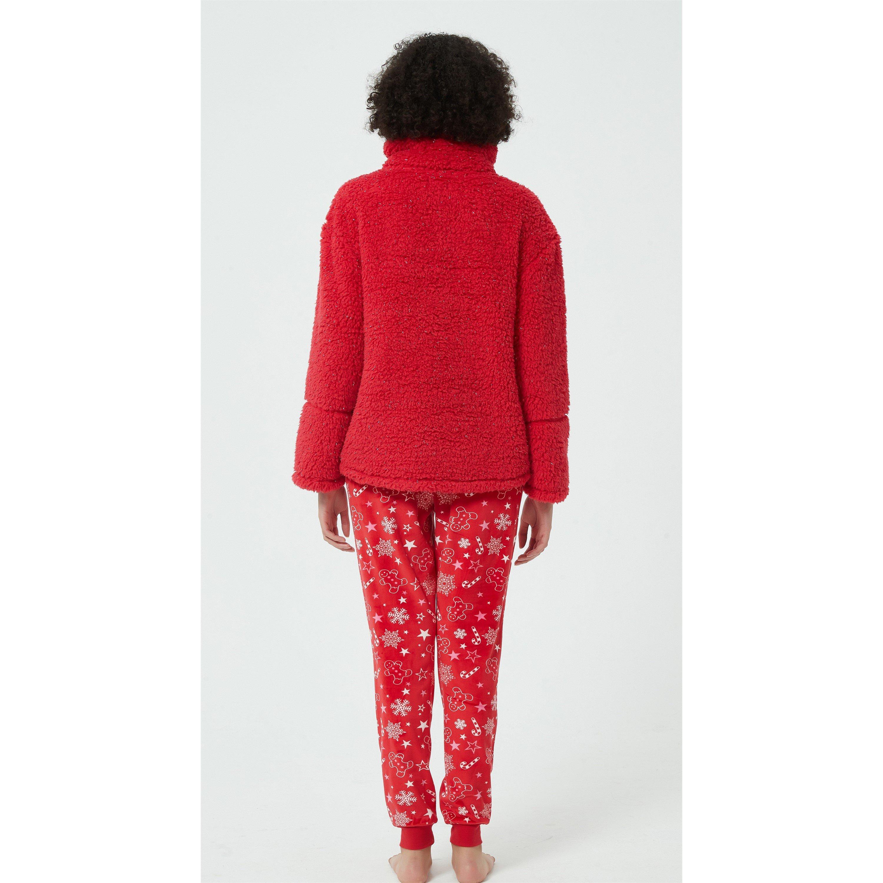 Linea Ladies Gingerbread Quarter Zip Lounge Set