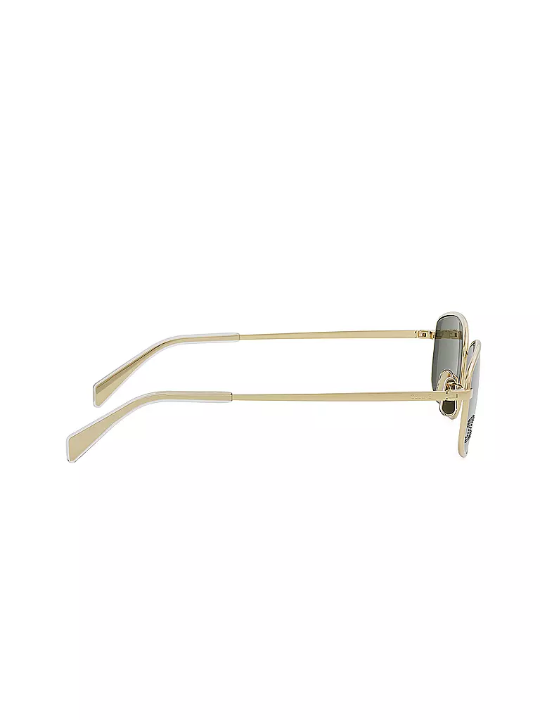 CELINE Triomphe schwarze eckige Sonnenbrille gold