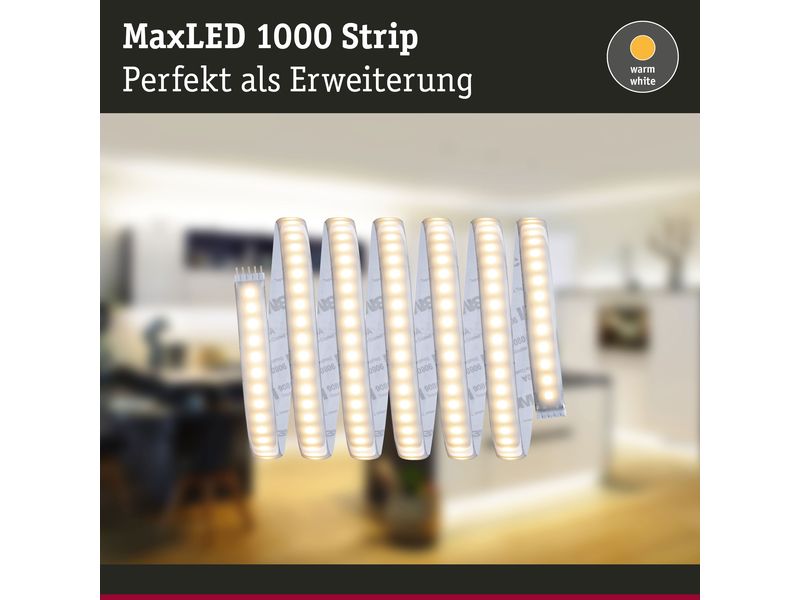 Paulmann LED-Stripe MaxLED 1000 2700 K, 2.5 m Verlängerung Beschichteter LED-Streifen, kürzbar